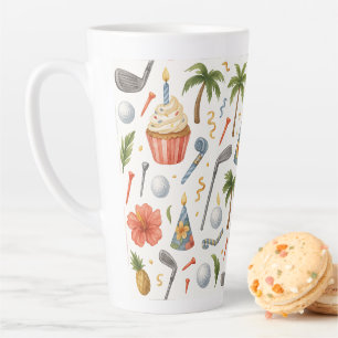 Golf Hawaii themed for Hawaiian Gifts for Birthday Latte Mug