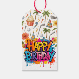 Golf Hawaii themed for Hawaiian Golfer Party Gift Tags