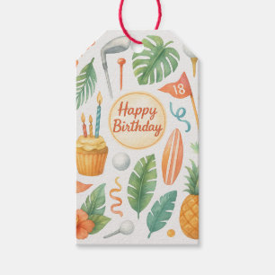 Golf Hawaii themed for Hawaiian Golfer Party Gift Tags