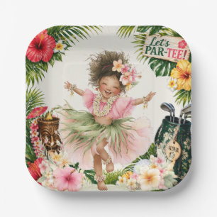 Golf Hawaii themed for Hawaiian Golfer Party Paper Plate