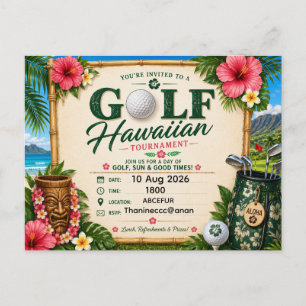 Golf Hawaii themed for Hawaiian Golfer Party Postcard