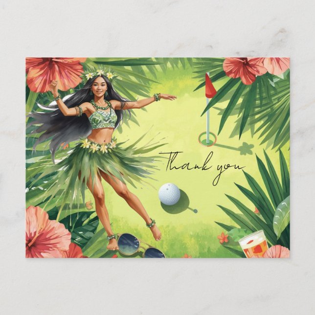 Golf Hawaii themed for Hawaiian Postcard (Front)