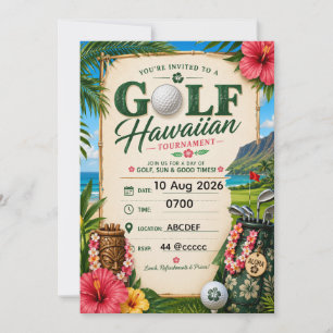 Golf Hawaiian themed Invitation