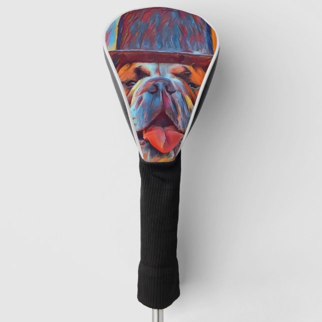 Golf Head Cover BULLDOG DOG FUNNY (Front)
