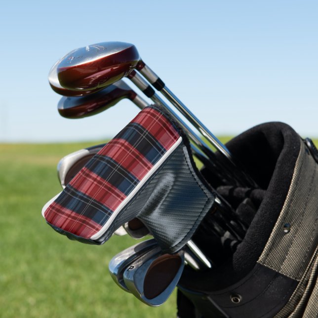 Golf Head Cover Classic Red & Blue Plaid (In Situ)