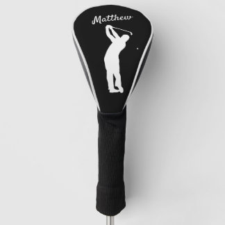 Golf Head Cover monogrammed "golfer Matthew" B&W