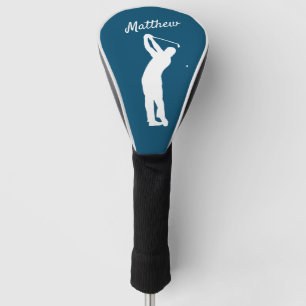 Golf Head Cover monogrammed "golfer Matthew" blue