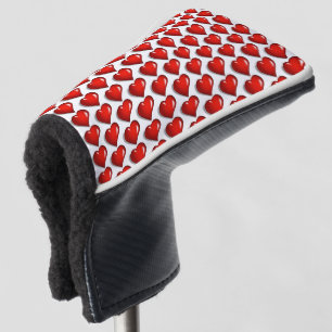 Golf Head Cover Red Hearts Love 