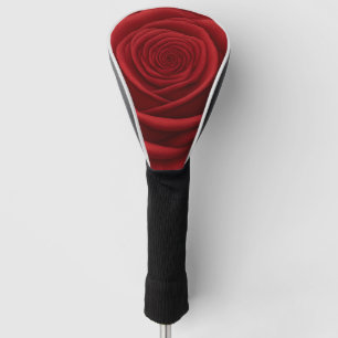 Golf Head Cover - Red Rose Flower