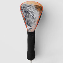 Golf Head Cover TIGER AND BLACK MOON