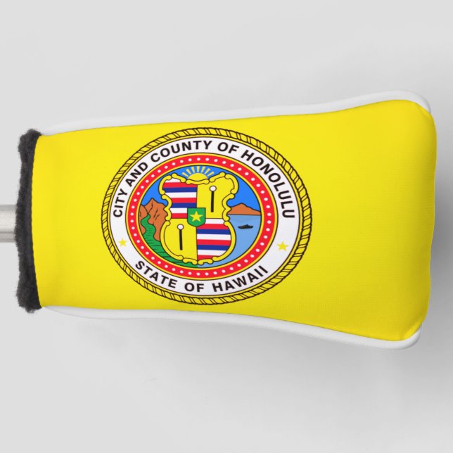 Golf Head Cover with image of the Flag of Honolulu (Front)