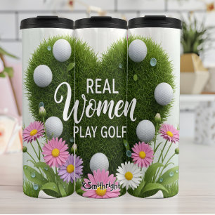 Golf Heart Women Play Golf Thermal Tumbler