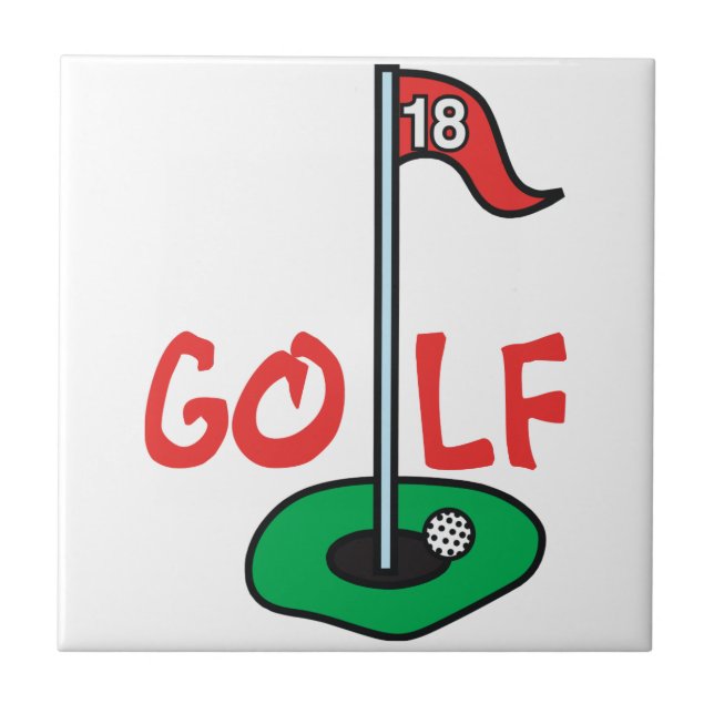 Golf Hole Ceramic Tile (Front)