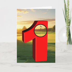 Golf. Hole in one. Card