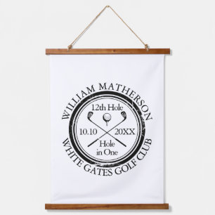 Golf Hole in One Classic Personalised Hanging Tapestry