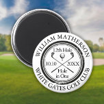 Golf Hole in One Classic Personalised Magnet<br><div class="desc">Featuring an aged stamp effect classic retro design. Personalise the name,  location hole number and date to create a great keepsake to celebrate that fantastic hole in one. Designed by Thisisnotme©</div>