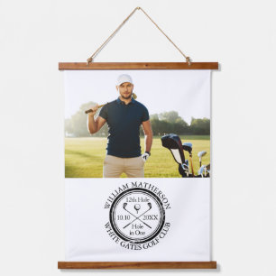 Golf Hole in One Classic Personalised Photo Hanging Tapestry