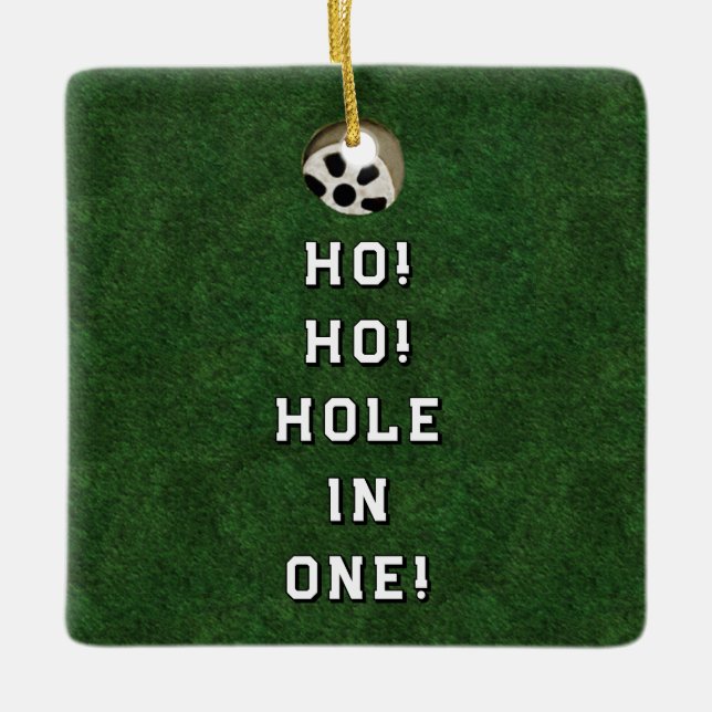 Golf Hole-in-one Collectable. Ceramic Ornament (Front)