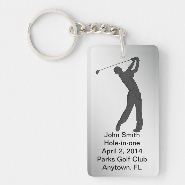 Golf Hole-in-one Commemoration Customisable Key Ring (Front)