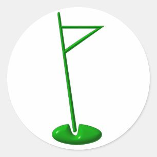 Golf Hole Marker Classic Round Sticker