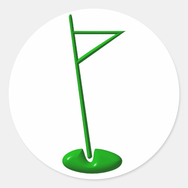 Golf Hole Marker Classic Round Sticker (Front)