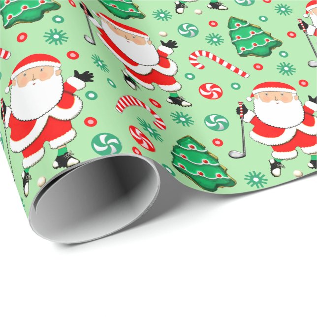 Golf Holiday Gift Wrapping Paper (Roll Corner)