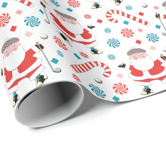 Golf Holiday Gift Wrapping Paper (Roll Corner)