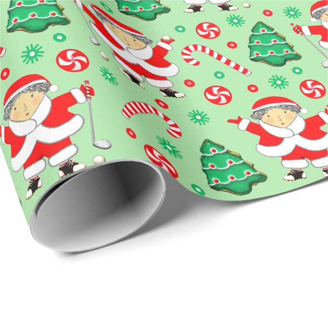 Golf Holiday Gift Wrapping Paper (Roll Corner)