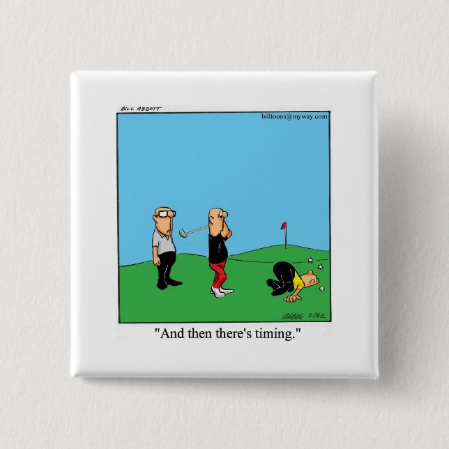 Golf Humour Square Button (Front)