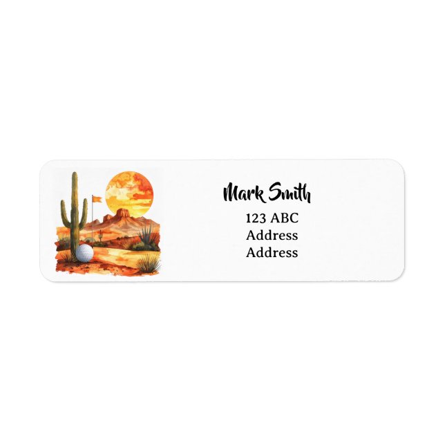 Golf  in Arizona  Return Address Label (Front)