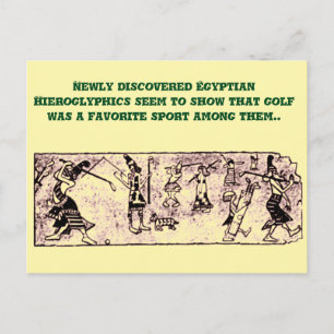 "Golf in Egyptian Hieroglyphics" Postcard