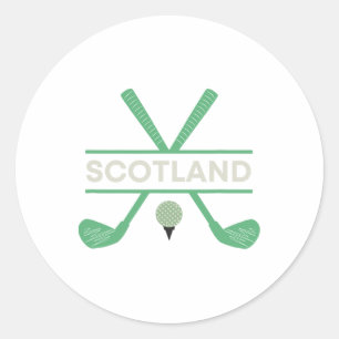 Golf In Scotland Classic Round Sticker