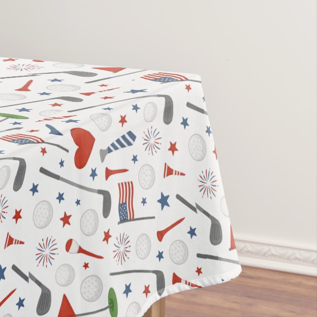 Golf Independence Day 4th July Party American  Tablecloth (In Situ)