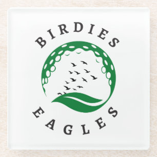 Golf Infusion Birdies Eagles Logo Glass Coaster