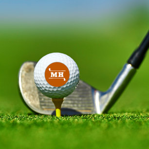  Golf Initials Classic Preppy Athletic Orange  Balls
