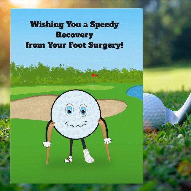 Golf Injury Foot Recovery Humourous Get Well Postcard (Creator Uploaded)