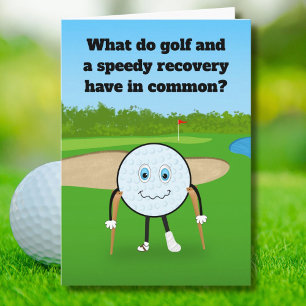 Golf Injury Recovery Humourous Get Well Card