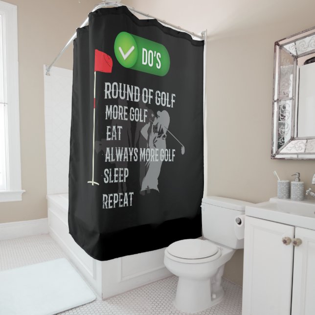 Golf instruction for golfer home decoration funny  shower curtain (In Situ)