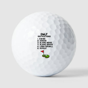 Golf Instruction Swing Swear at flag hole on green Balls