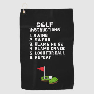 Golf Instruction Swing Swear at flag hole on green Towel