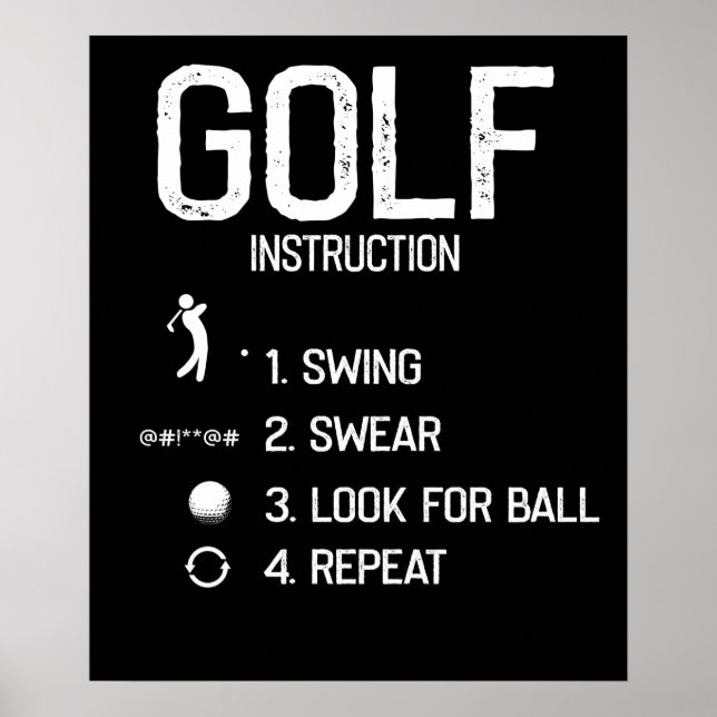 Golf Instructions funny Golf Poster (Front)