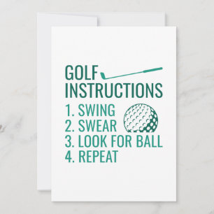 Golf Instructions Thank You Card