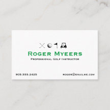 Golf Instructor Business Card Golf Course