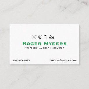 Golf Instructor Business Card Golf Course