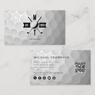 Golf Instructor Business Social Media QR Code  Business Card