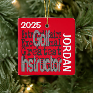 Golf Instructor Extraordinaire CUSTOM Ceramic Ornament