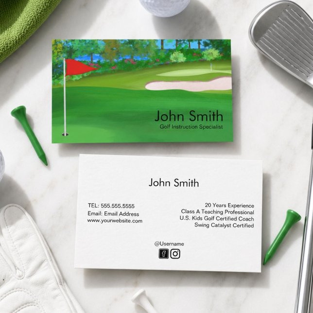 Golf Instructor Fairway Golf Course Design Business Card (Creator Uploaded)