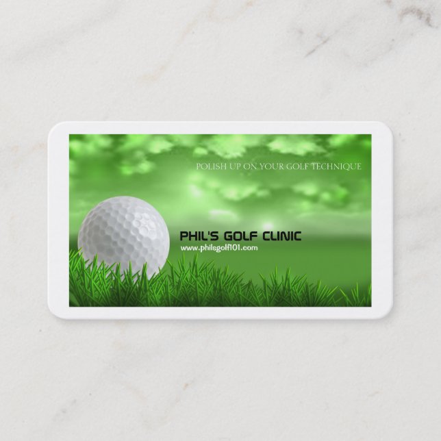 Golf Instructor Golf Ball Business Card (Front)