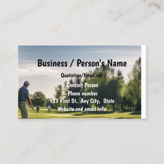 Golf Instructor Golfing Golfer Custom Business Business Card (Front)