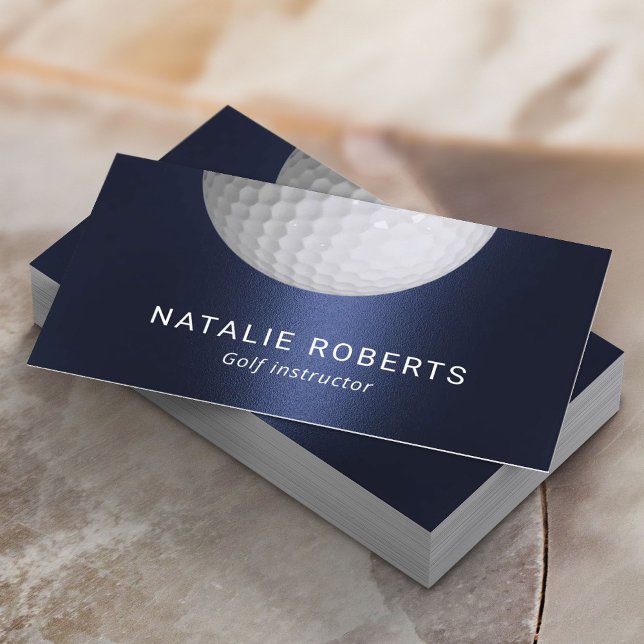 Golf Instructor Navy Blue Professional Sport Business Card (Creator Uploaded)